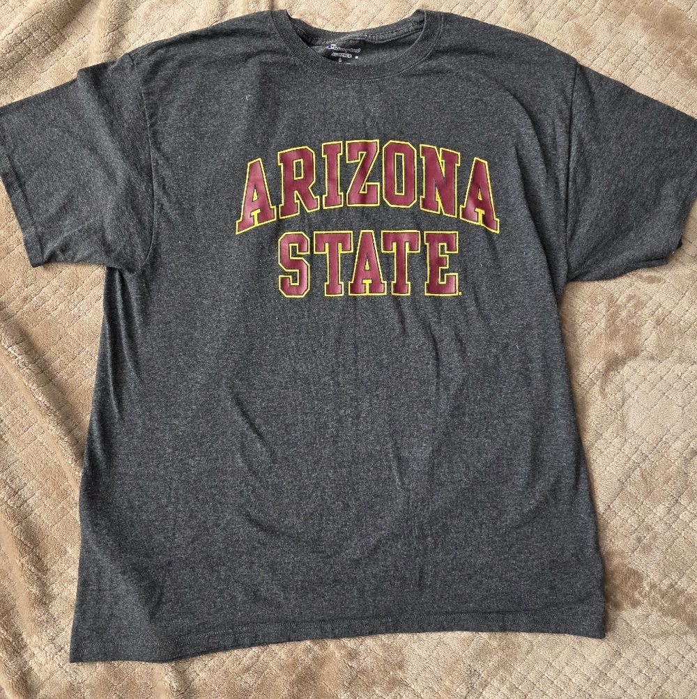 ^ Arizona State Shirt Mens Size L Gray Short Sleeve Crewneck‎ Champion ASU